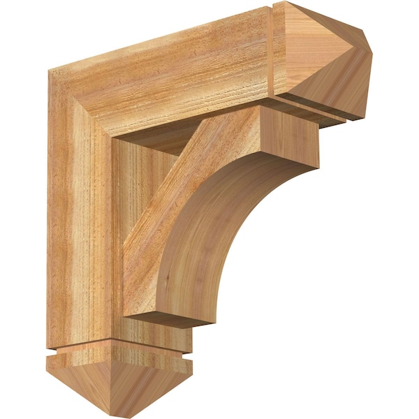 Ekena Millwork Westlake Arts and Crafts Rough Sawn Bracket w/ Offset Brace, Western Red Cedar, 8"W x 24"D x 24"H BKT0806X24X24WTL03RWR - main